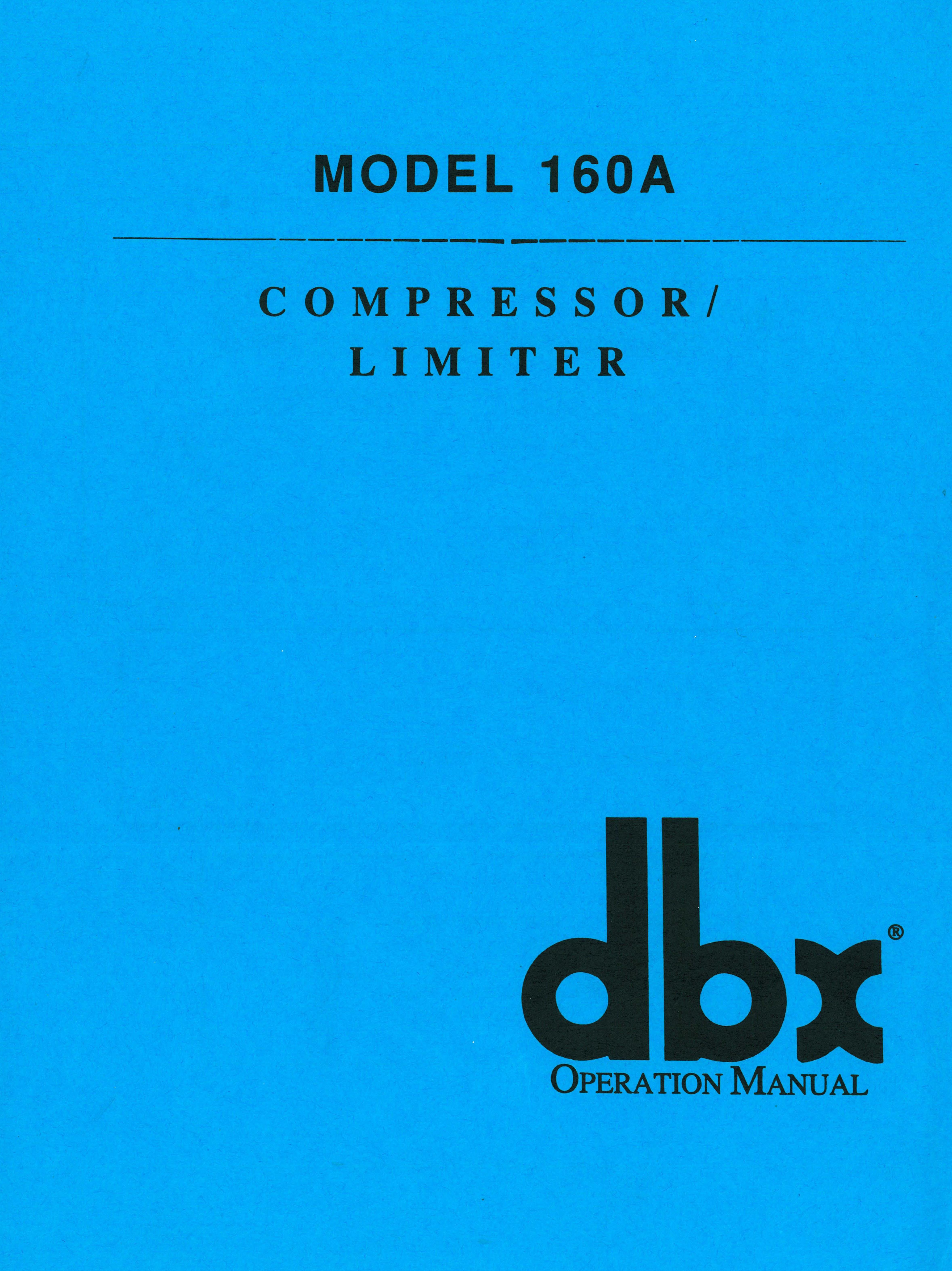 dbx 160A Manual (engl)